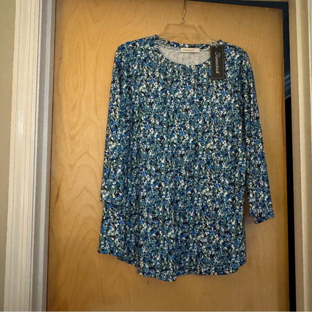 Floral Blue Women's Top
